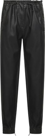 Diesel Broek met rits aan de zoom - Dames - Slim Fit Broeken - Zwart - XS - Leer - Broeken