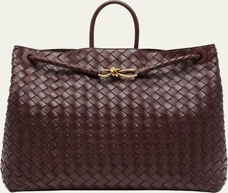 Bottega Veneta Andiamo Large Intreccio Lambskin Top-Handle Bag