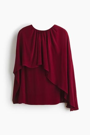 H&M Cape Blouse in Dark Red at Nordstrom, Size X-Small