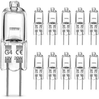 Elle Bombillas Hal&oacute;genas G4, Bombilla G4 De 20 W, L&aacute;mpara Hal&oacute;gena De 12 V Con Base De Pines, Luz Blanca C&aacute;lida De 2700 K, 300 L&uacute;menes, L&aacute;mpara Hal&oacute;gena G4