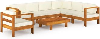 vidaXL Vidaxl - Conjunto De Jard&iacute;n 8 Piezas Con Cojines 100x60 Cm Madera De Acacia