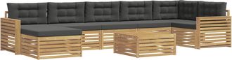 vidaXL Conjunto De Sof&aacute;s De Exterior 8 Uds. Blanco Y Antracita Vidaxl