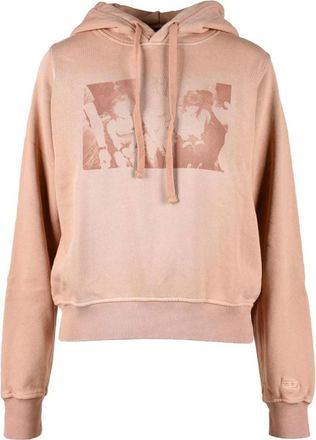 Diesel Katoenen Sweatshirt - Model: Felpa - Dames - Hoodies - Roze - XS - Katoen - Hoodies & sweatvesten