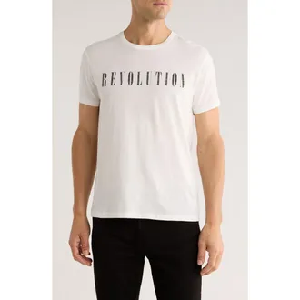 John Varvatos Revolution Organic Cotton Graphic T-Shirt in Salt at Nordstrom Rack, Size Xx-Large
