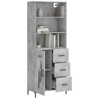 Berkfield Home Highboard Concrete Grey 69.5x34x180 cm Engineered Wood