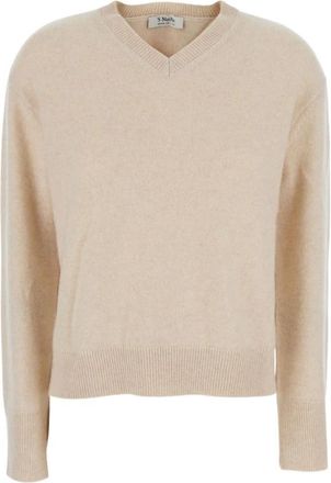 Max Mara V-hals trui - Dames - Cashmere truien - Beige - XL - Kasjmier - Truien & Vesten