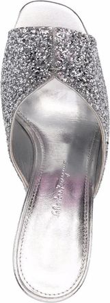 Ferragamo Ferragamo Metallic Glitter Sandals
