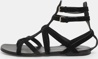 Saint Laurent Black Suede Gladiator Sandals Size 38