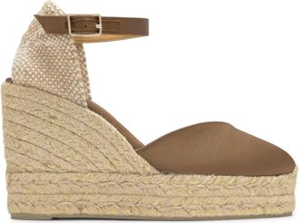 Castaner Chiarita Espadrille - Dames - Sleehakken - Bruin - 35 EU - Satijn - Schoenen