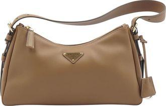 Prada Tassen, Dames, Bruin, ONE Size, Leer, Aim&eacute;e Schoudertas