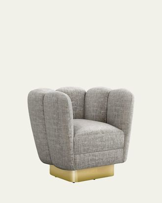 Interlude Home Gallery Brass Swivel Chair