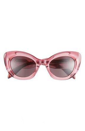 Alexander McQueen 52mm Cat Eye Sunglasses in Pink Pink Grey at Nordstrom Rack