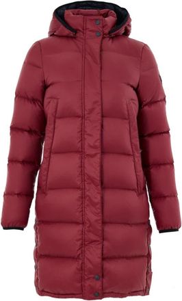 Moose Knuckles Piumino Puffer Lungo Imbottito con Cappuccio - Dames - Parka Jassen - Rood - S - Katoen - Jassen