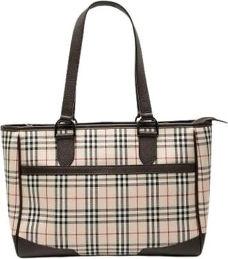 Burberry Pre-owned Tote Bag - Dames - Vintage Shopper - Beige - ONE Size - Leer - Vintage