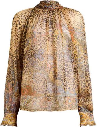 Etro Blouse In Silk With Leopard Printed