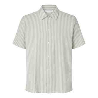 Sams&oslash;e & Sams&oslash;e Short Sleeve Shirts, male, Beige, Size: L Avan Jx Shirt 14698