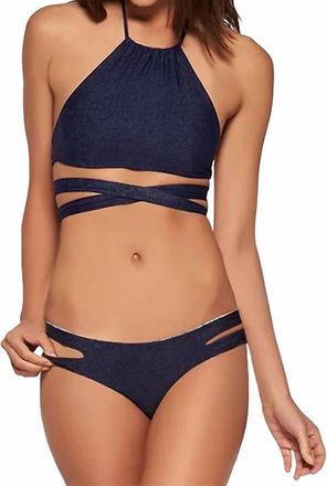 L*Space Lizzie Wrap Top In Denim