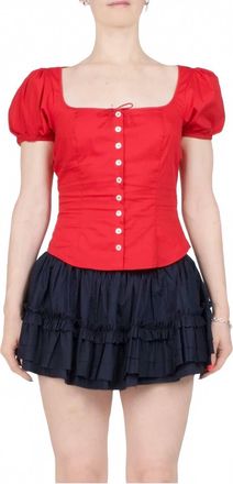 Sandy Liang Walnut Top In Red