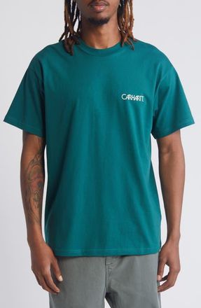 Carhartt Work in Progress Soil Logo Graphic T-Shirt in Teal at Nordstrom, Size Small