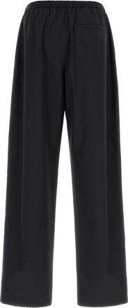 Jil Sander Mens Tech Fabric Wide-Leg Trousers Black Polyester