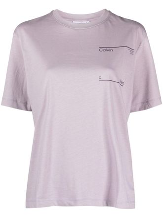 Calvin Klein Future Archive logo-print cotton T-shirt - women - Cotton - S - VK8 LILAC DUSK
