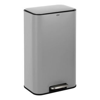 5five Simply Smart Cubo De Basura Rectangular Con Pedal Delta, 30 Litros, Gris - 5five