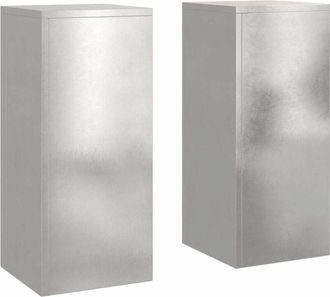 vidaXL Vidaxl - Soportes Para Plantas 2 Pcs Plateado 24 X 24 X 55 Cm