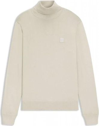 HUGO BOSS Akiro Rollneck Trui - Heren - Coltruien - Beige - XL - Katoen - Truien & Vesten