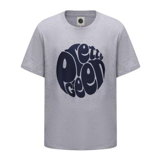 Pretty Green Heren T-shirt katoen met logo (Grijs)