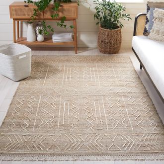 Safavieh Natural Fiber Hand Made Area rug, Natural / Ivory Bohemian Style Non-Shedding