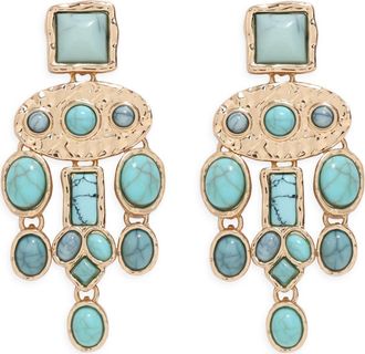 Petit Moments Dusk Statement Drop Earrings in Gold/Turquoise at Nordstrom
