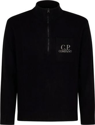 C.P. Company Maglione con mezza zip - Nero