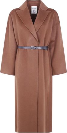 Semicouture Belted Coats - Dames - Jas met riem - Bruin - S - Jassen