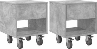 vidaXL Mesita De Noche 2 Uds. Gris Concreto 40,5 X 40 X 48 Cm Vidaxl