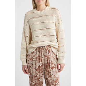 Rip Curl Neon Isles Cotton Blend Sweater in Bone at Nordstrom, Size X-Large