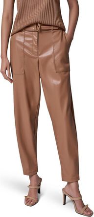 DKNY Faux Leather Belted Cargo Pants in Camel at Nordstrom, Size 12