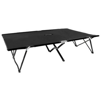 Berkfield Home Two Person Folding Sun Lounger Black Steel