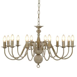 Berkfield Home Chandelier Antique White 12 x E14 Bulbs