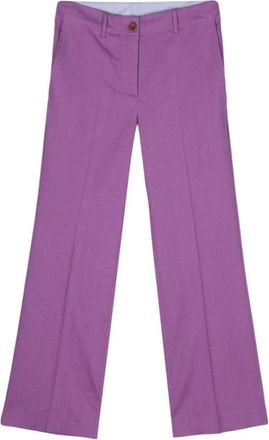 Alysi Stretch broek voor vrouwen - Dames - Straight fit broeken - Paars - M - Broeken