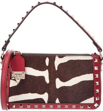 Valentino Vlogo Signature Leather & Haircalf Shoulder Bag