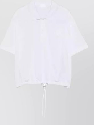 Moncler cropped cotton piqu&eacute; polo shirt
