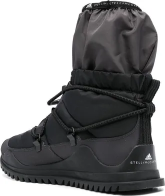 adidas by Stella McCartney Logo-Tape Lace-Up Boot - Black