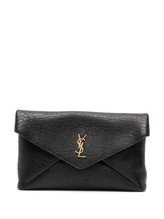 Saint Laurent Cassandre envelop buidel - Zwart