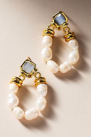 Maison Irem Freshwater Pearl Loop Earrings