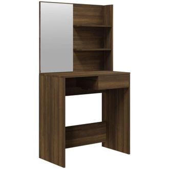 vidaXL Vidaxl - Dressing Table with Mirror Brown Oak 74.5x40x141 cm