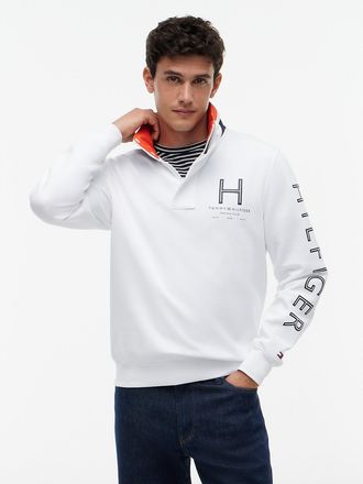Tommy Hilfiger Mens Marina Club Intechno Knit Quarter-Zip - White - XXL