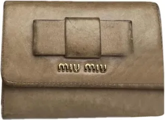Miu Miu Pre-owned Wallets, female, Brown, Size: ONE SIZE Pre-owned Leather Wallet