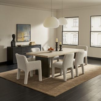 Castlery Travertine Dining Table | Sloane by Castlery, Multi Color