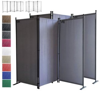 Quick Star 2 St&uuml;ck Paravent 3 Teilig 170 X 165 Cm Blau - Garten & Balkon Sichtschutz Stellwand Innen & Au&szlig;en - Raumteiler Trennwand Faltbar Blickdicht & Wetterfe