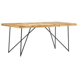 Berkfield Home Dining Table 180x90x76 cm Solid Mango Wood in Brown | Size: 180 x 90 x 76 cm